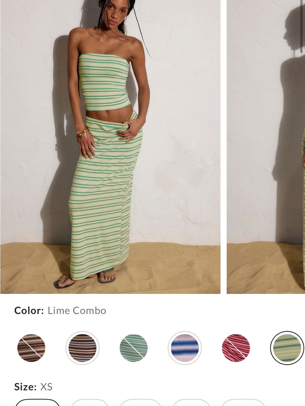 Free people good feels striped tube set
